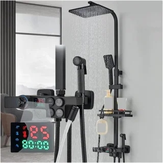 Digitaal douchesysteem wit thermostatisch
