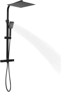 DIMICO - Regendouche set 30x30 cm met thermostaatkraan - Zwart