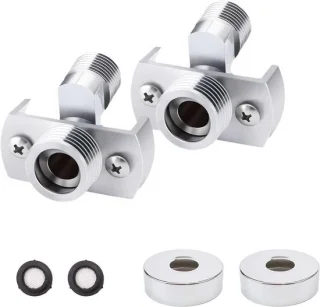 Douche-armventiel (2 stuks) met douchekop en adapter