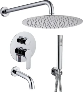 Douche- en badkraan regendouche 30 cm chroom