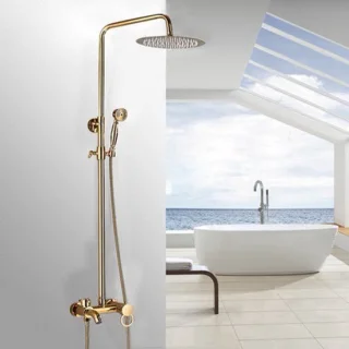 Douche set met regen-, hand- en hoofddouche