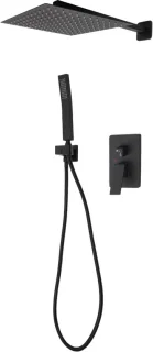 Douche set - regendouche bad - 30x30 cm - zwart