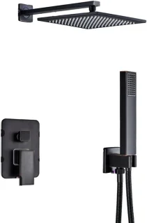Douche set regendouche kraan wandmontage 8 inch zwart brons