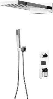 Douche set regendouche messing zilver