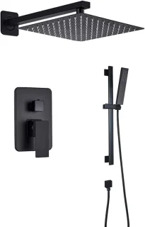 Douche set regendouche met handdouche 16 inch mat zwart