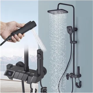 Douche set - zwart/grijs - 201-300mm