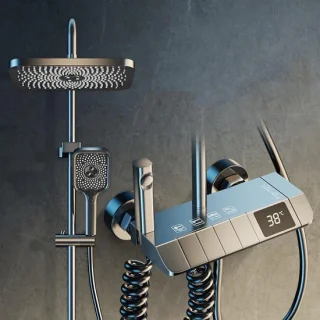 Douche systeem compleet - geweergrijs