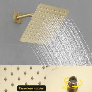 Douche Systeem Geborsteld Goud Wandmontage Douchekraanset