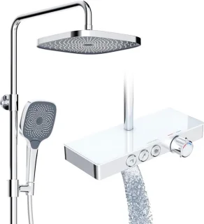 Douche systeem regendouche set 26x26 cm chroom