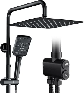 Douche systeem regendouche set 30 x 30 cm zwart