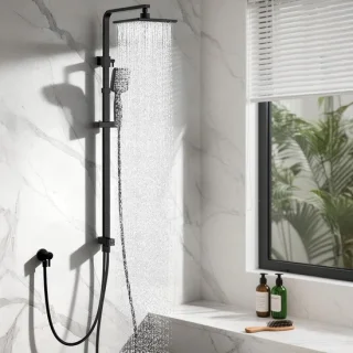 Douche systeem - regendouche set - zwart