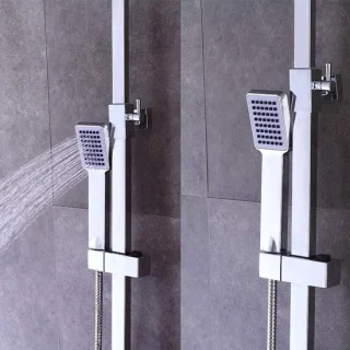 Douche systeem regendouche thermostaat 40x40 cm chroom