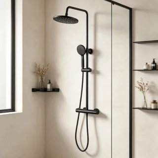 Douche systeem - regendouche thermostaat - zwart