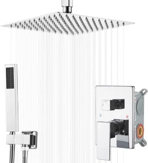 Douche Systeem Regendouchekop 10 inch Plafond Gepolijst Chroom