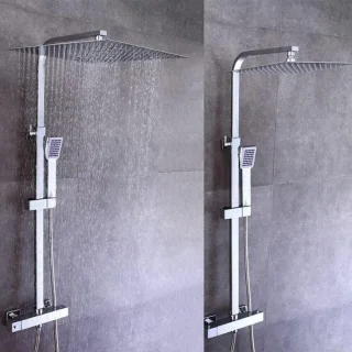 Douche Systeem Thermostaatkraan Zilver