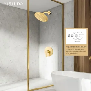 Douche trim kit wandmontage - geborsteld goud