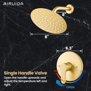 Douche trim kit wandmontage - geborsteld goud
