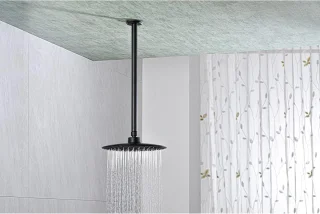 Douchearm met flens 16 inch Plafondmontage Mat zwart