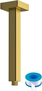 Douchearm verlengstuk 30 cm vierkant goud
