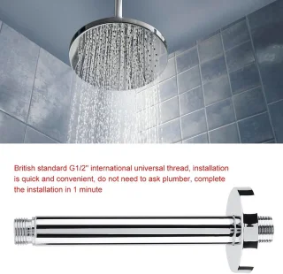 Douchearm verlengstuk plafond RVS chroom 20 cm