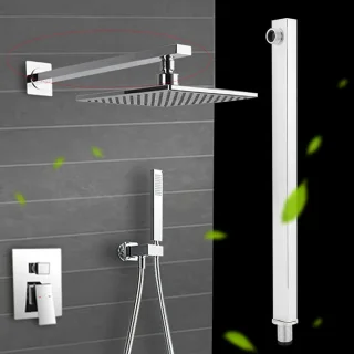 Douchearm verlengstuk RVS vierkant, wandmontage