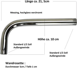 Douchearm voor regendouche, wandmontage