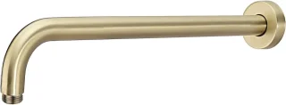Douchearm wandmontage L-vormig 16 inch RVS met flens - geborsteld goud