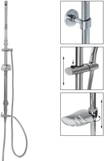 Douchegarnituur Ovaal 105 cm Chroom