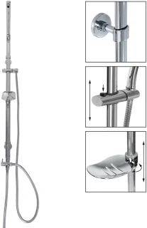 Douchegarnituur Ovaal 105 cm Chroom