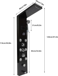 Douchekolom 6-in-1 Zwart