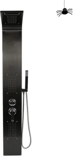 Douchekolom douchepaneel wandmontage 7x20x140cm zwart