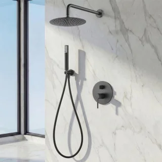 Douchekolom inbouw zwart gun metal