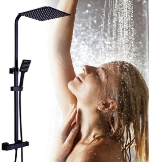 Douchekolom met thermostaatkraan, regendouche en handdouche