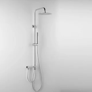 Douchekolom metaal - regendouche set - 20 cm - chroom