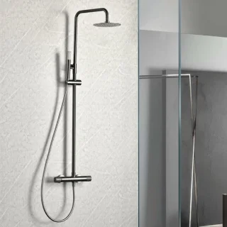 Douchekolom thermostatisch - doucheset badkraan - zwart gun metal