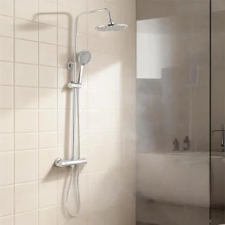 Douchekolom thermostatisch zilver
