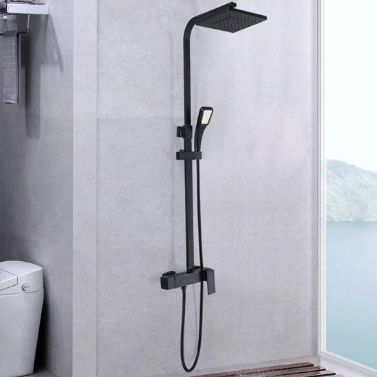 Douchekolom Thermostatisch Zwart Modern Luxe