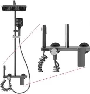Douchekolom titanium zwart
