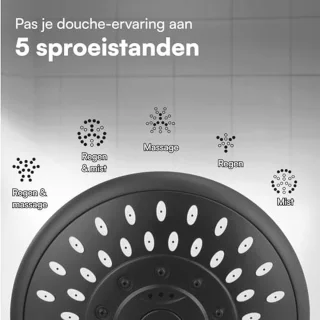Douchekop Chroom/Zwart