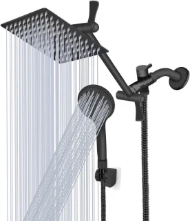 Douchekop combo regendouche 20 cm mat zwart