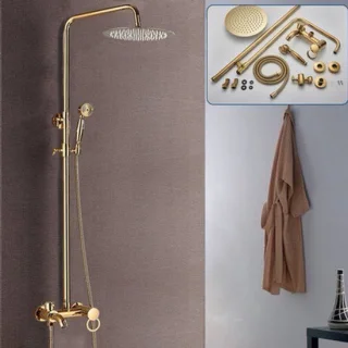 Douchekop doucheset regendouche handdouche goudkleurig