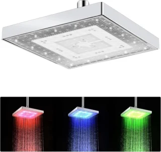 Douchekop led regendouchekop vierkant 20 cm wit