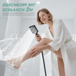 Douchekop met 2 m doucheslang