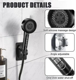 Douchekop met filter - Regendouche handdouche - 10 x 5 x 12,7 cm - Chroom