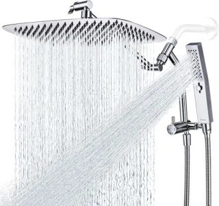 Douchekop met slang regendouche handdouche 35 cm chroom