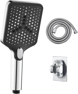 Douchekop set - regendouche handdouche - zilver