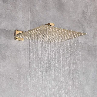 Douchekop vierkant regendouche wandmontage 10 inch zwart