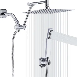 Douchekopset Regendouche Vierkant 10 inch Chroom