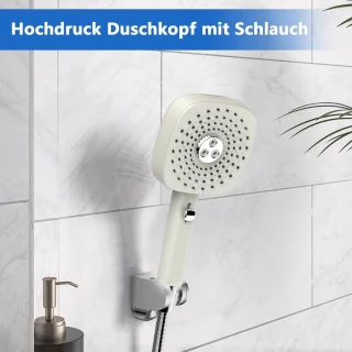 Douchekopset RVS-slang Wit