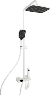 Douchekraan compleet met regendouche set 85-120 cm wit